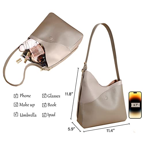 Genuine Leather Shoulder Hobo Purses Handbag for Women Soft Tote Bag Fashion Crossbody Bag