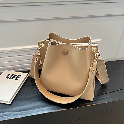 HSEONEJIA Women Cross Body Hobo Bucket Satchel Bag, Small Fashion Ladies Tote Handbag Cute Shoulder Purse With Inner Wallet (Khaki)