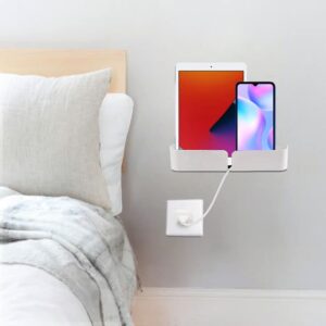 fanceey bedside wall shelf, bedroom organization and storage, phone charging remote control holder wall mount, floating nightstand, screw or self-adhesive two way use