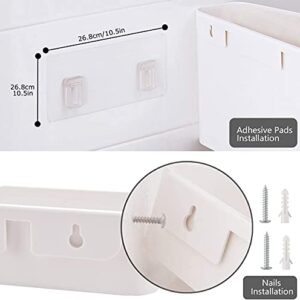 Fanceey Bedside Wall Shelf, Bedroom Organization and Storage, Phone Charging Remote Control Holder Wall Mount, Floating Nightstand, Screw or Self-Adhesive Two Way Use