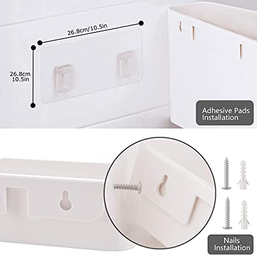 Fanceey Bedside Wall Shelf, Bedroom Organization and Storage, Phone Charging Remote Control Holder Wall Mount, Floating Nightstand, Screw or Self-Adhesive Two Way Use