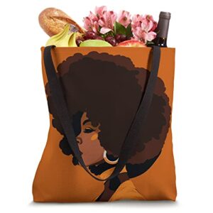 Beautiful African American Silhouette with Afro Tote Bag