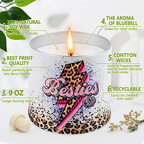 Jucham Friendship Gifts for Women Friends, Funny Candles Gifts for Women Birthday Unique 9oz Natural Soy Wax Jar Candle - Wild Bluebell Aromatherapy Candles for Sister