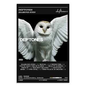 dnuzlk deftones poster diamond eyes music album cover posters canvas poster wall art prints painting for living room decoration gift 16″ x 24″ unframed