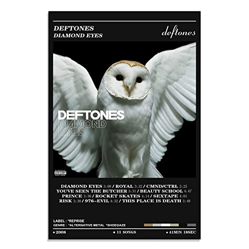 Dnuzlk Deftones Poster Diamond Eyes Music Album Cover Posters Canvas Poster Wall Art Prints Painting for Living Room Decoration Gift 16" x 24" Unframed