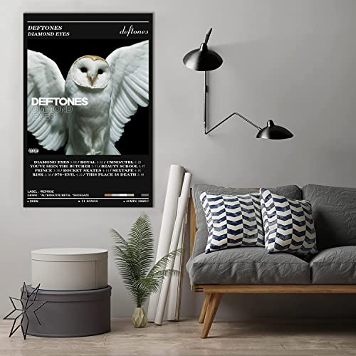 Dnuzlk Deftones Poster Diamond Eyes Music Album Cover Posters Canvas Poster Wall Art Prints Painting for Living Room Decoration Gift 16" x 24" Unframed