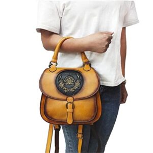 DANN Women's Retro Handbag Multipurpose Shoulder Bag Women's Backpack Women's Handmade (Color : C, Size