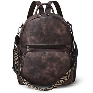 yiqun backpack purse for women, leather purse backpack shoulder bag fashion designer womens backpack backpack with belt bag