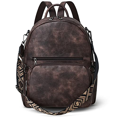 YIQUN Backpack Purse for Women, Leather Purse Backpack Shoulder Bag Fashion Designer womens backpack Backpack with Belt Bag