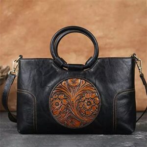 dann ladies handbag vintage hand embossed shoulder bag large capacity women’s messenger bag (color : e, size