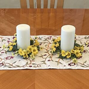 Worth Imports 10" Yellow Daisy, Set of 2 Candle Ring, Multicolor