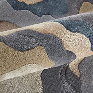 Feizy Serrano Modern Viscose Rug, Beige/Blue, 8' x 10' Area Rug