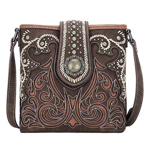 Montana West Concho Collection Crossbody Bag for Women Fashion Top Handle Bag Western Purses and Handbags MW1061G-9360CF