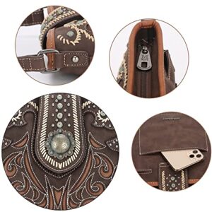 Montana West Concho Collection Crossbody Bag for Women Fashion Top Handle Bag Western Purses and Handbags MW1061G-9360CF