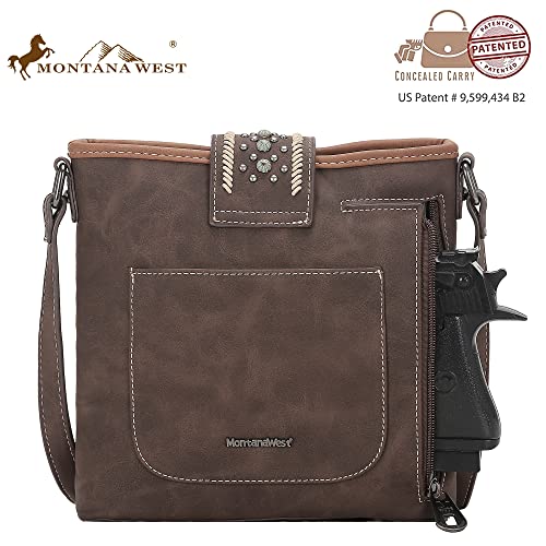 Montana West Concho Collection Crossbody Bag for Women Fashion Top Handle Bag Western Purses and Handbags MW1061G-9360CF