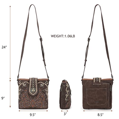 Montana West Concho Collection Crossbody Bag for Women Fashion Top Handle Bag Western Purses and Handbags MW1061G-9360CF