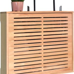 VAYONAA Router Storage Box Wooden Wall-Mounted Modem Hidden Box Finishing Rack hub Multimedia Information weak Current Box Shielding Box Decorative Cover Wall Shelf (Size : Diameter 49.5cm)