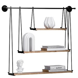 MH London Floating Shelves - Amersham 3 Tier Wall Shelf - Exclusively Designed Hand Crafted Wood Display Shelf - Contemporary Design for Wall Shelves for Room Décor