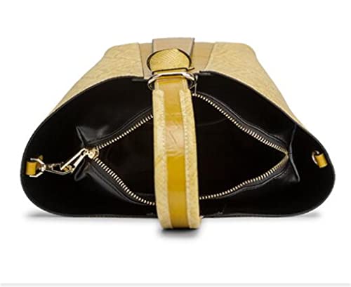 DANN Women's Leather Handbags Women's Bucket Tote Bags Shoulder Messenger Bags (Color : D, Size