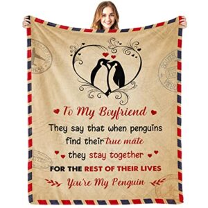 blanket for boyfriend, gifts for boyfriend, for boyfriend, i love you gifts for him, fathers day valentines thanksgiving presents from girlfriend soft throw blankets 50×60