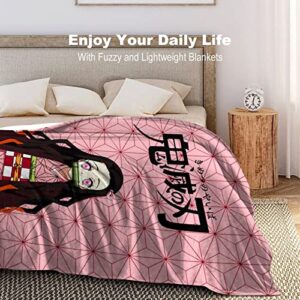 Anime Nezuko Blanket Super Soft Cozy Flannel Blankets and Throws Plush for Sofa Couch Bedding Decor Gifts 50"X40"