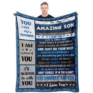 gifts for son, son gifts blanket, gifts for son from mom, gift for son, to my son birthday gifts, birthday graduation gifts for son, gifts for adult son, gifts for grown son throw blanket 60″x 50″
