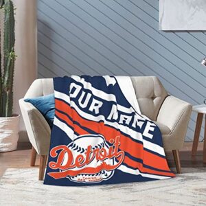 Custom Baseball Throw Blankets Personalized Ultra-Soft Micro Fleece Blankets with Name Numbers for Fans Gifts