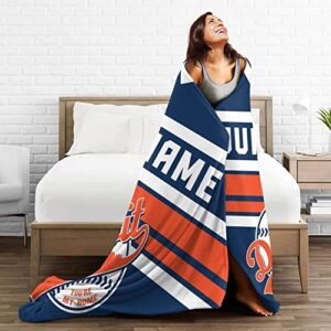 Custom Baseball Throw Blankets Personalized Ultra-Soft Micro Fleece Blankets with Name Numbers for Fans Gifts