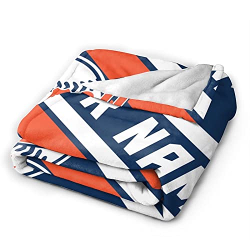 Custom Baseball Throw Blankets Personalized Ultra-Soft Micro Fleece Blankets with Name Numbers for Fans Gifts