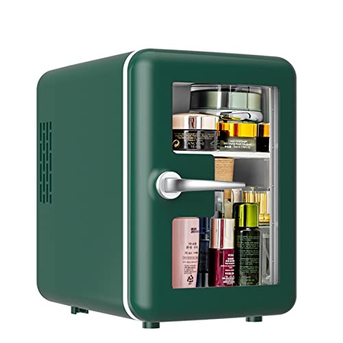 YAARN Small Fridge for Bedroom Dual Refrigerator Mini Cosmetic Skincare Makeup Auto Fridge Cooler Warmer Multifunctional Refrigerator Transparent