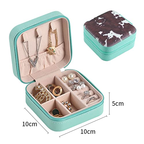 Western Jewelry Organizer Box Cowgirl Cow Print Travel Small Portable Jewelry Case for Country Girl Yellowstone Gift