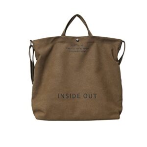 women canvas tote handbags casual shoulder work bag crossbody top handle bag cross-body handbags (one size,coffee)