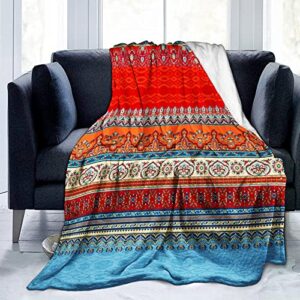 colorful stripe boho mandala blanket for all seasons bohemia microfiber fleece throw blanket soft lightweight bedding for bed sofa couch 50″×60″