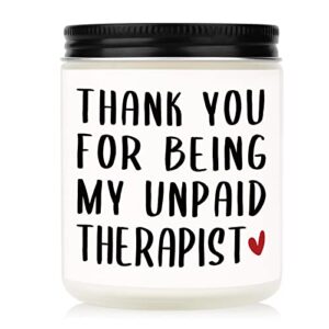 Thank You Gifts, Gifts for Friends Female, Funny Unpaid Therapist Candle Gifts, Birthday Gifts for Best Friend, Friendship Gifts for Women Friends, Sister, Bestie, Mothers Day Gifts