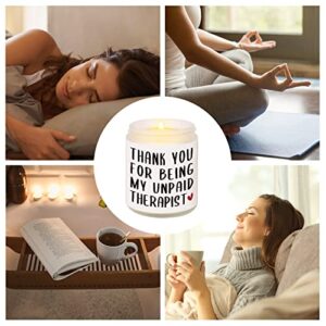 Thank You Gifts, Gifts for Friends Female, Funny Unpaid Therapist Candle Gifts, Birthday Gifts for Best Friend, Friendship Gifts for Women Friends, Sister, Bestie, Mothers Day Gifts