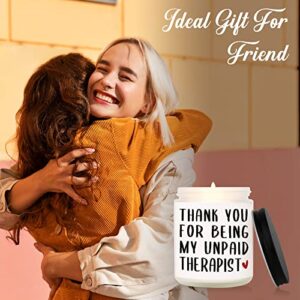 Thank You Gifts, Gifts for Friends Female, Funny Unpaid Therapist Candle Gifts, Birthday Gifts for Best Friend, Friendship Gifts for Women Friends, Sister, Bestie, Mothers Day Gifts
