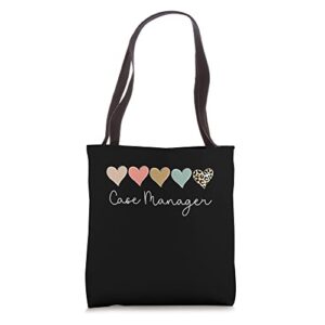 leopard hearts matching valentine’s day for case manager tote bag