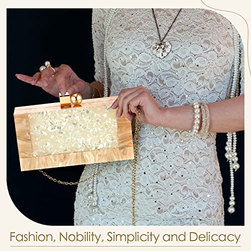 Women Acrylic Clutch Purse Acrylic Evening Clutch Bag Glitter Marble Purse Handbag Chain Shoulder Crossbody Box Bags Purse for Wedding Cocktail Party Prom