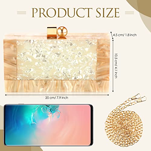 Women Acrylic Clutch Purse Acrylic Evening Clutch Bag Glitter Marble Purse Handbag Chain Shoulder Crossbody Box Bags Purse for Wedding Cocktail Party Prom