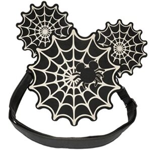 mickey mouse spiderweb mickey glow-in-the-dark crossbody purse black