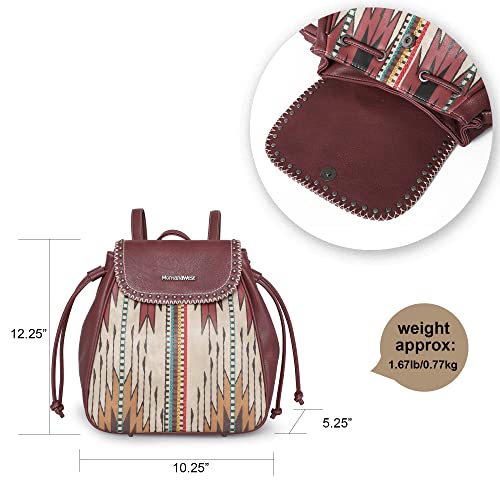 Montana West Aztec Collection Backpack Purse for Women Western Casual Travel Bag Large School Shoulder Bags MW1031G-9110BDY