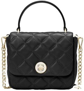 kate spade new york natalia quilted leather square crossbody (black)