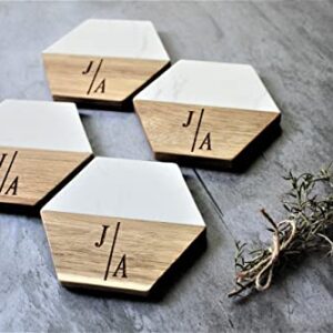 Minimalist Personalized Marble and Wood Cutting Board Custom Cutting Board Charcuterie Board Christmas Anniversary Wedding Gift Bridal Shower Gift Engagement Gift Housewarming Gift