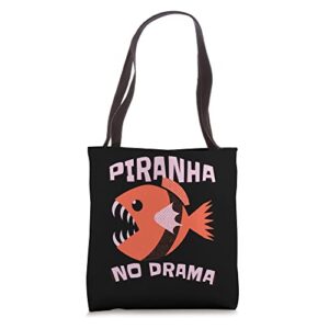 piranha no drama wild fish piranha tote bag