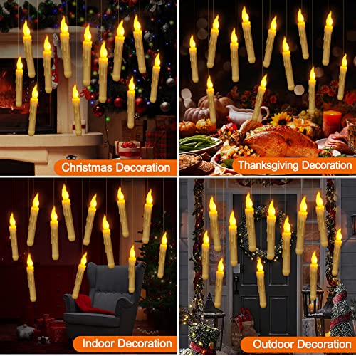 ARLBA Halloween Decoration,12Pack Floating LED Candles with Remote Control,Hanging Floating Candles for Harry Potter,Witch Halloween Decor for Window Festive Holiday Birthday Wedding Party Home Décor