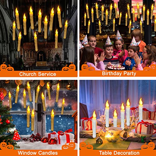 ARLBA Halloween Decoration,12Pack Floating LED Candles with Remote Control,Hanging Floating Candles for Harry Potter,Witch Halloween Decor for Window Festive Holiday Birthday Wedding Party Home Décor