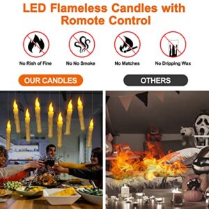 ARLBA Halloween Decoration,12Pack Floating LED Candles with Remote Control,Hanging Floating Candles for Harry Potter,Witch Halloween Decor for Window Festive Holiday Birthday Wedding Party Home Décor