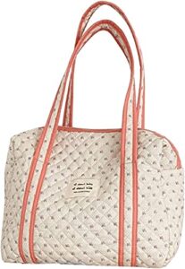 amapt cotton tote bag shoulder bag handbag satchel purse cute school bag (color : a02-floral print)
