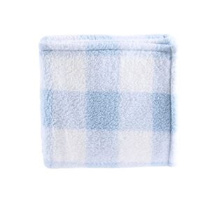 Shabby Chic® - Throw Blanket, Plaid Sherpa Bedding with Solid Reverse, Cozy Home Decor for Bed or Couch (Gingham Blue)