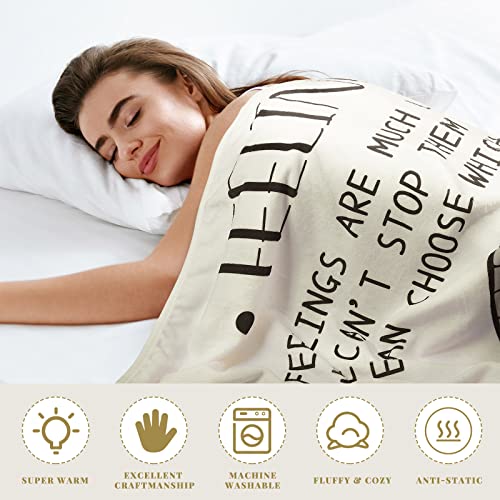 Feelings Wheel Blanket 60 x 50 Inch Wheel of Emotions Blanket Emotions Feelings Chart Wheel Flannel Throw Blanket Counselor Therapy Blanket Mental Health Gifts for Adults Kids Couch Bed Sofa